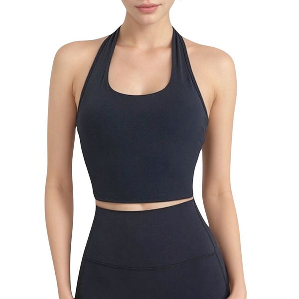 

Женский спортивный топ-бюстье на запах с перекрестной спинкой и эластичной тканью Anna-Kaci, Black