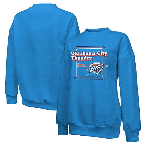 

Женский синий свитшот oklahoma city thunder classic tri-blend Majestic Threads