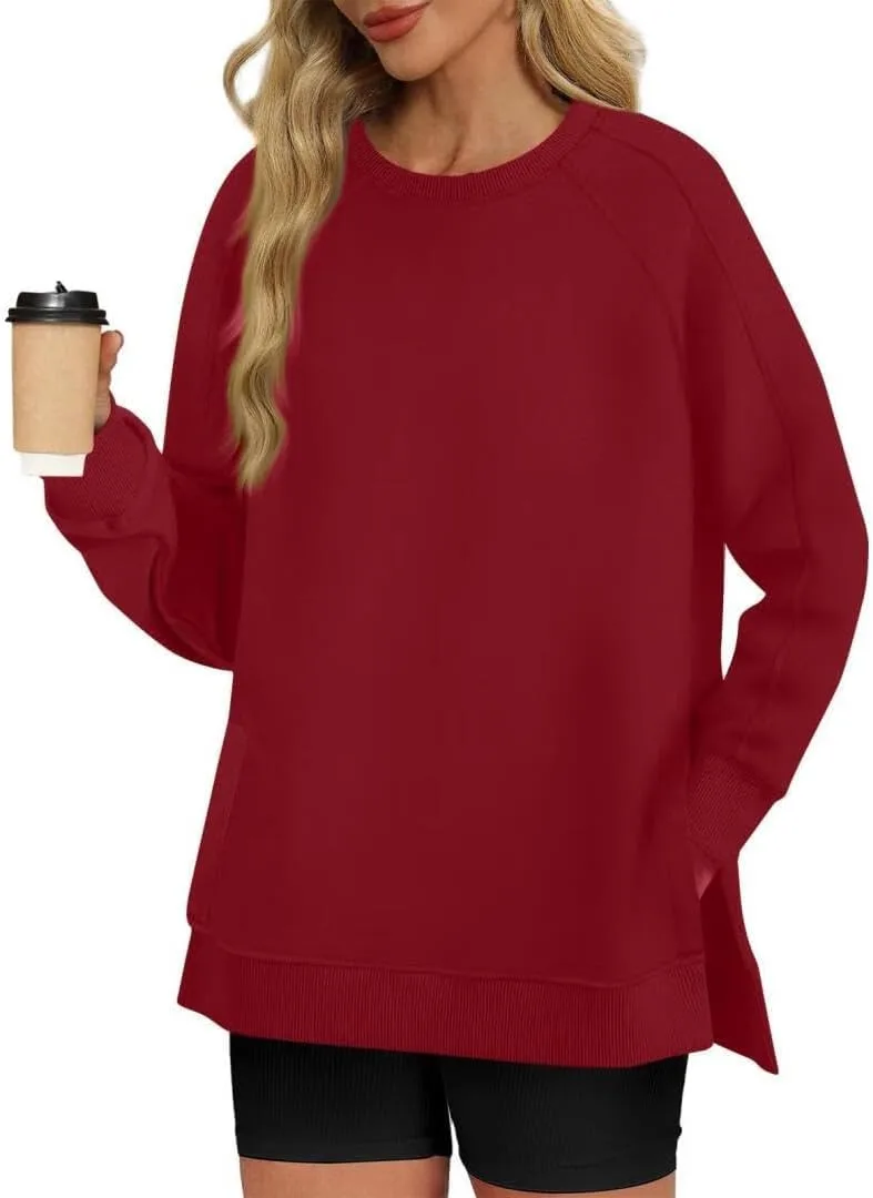 

FMCHICO Свитшот для женщин с боковым разрезом