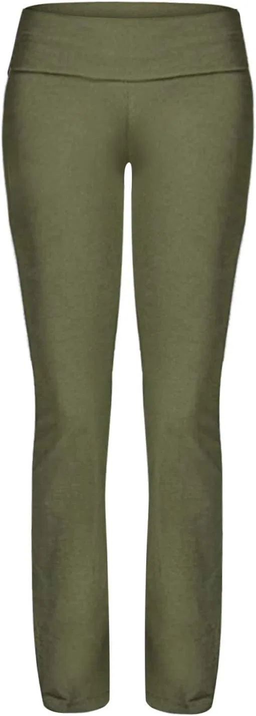 Леггинсы с высокой талией, контроль живота, клеш, Army Green — фото 4