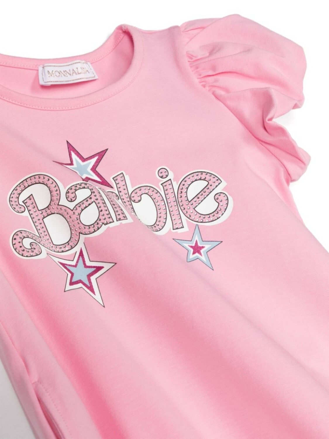 Monnalisa платье из джерси из коллаборации с Barbie, розовый — фото 3