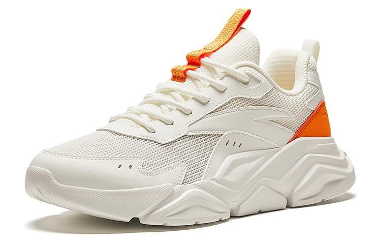 Кроссовки ANTA Life Collection Lifestyle Shoes Men Low-top Ivory White/fluorescent Sunset Orange, оранжевый — фото 2