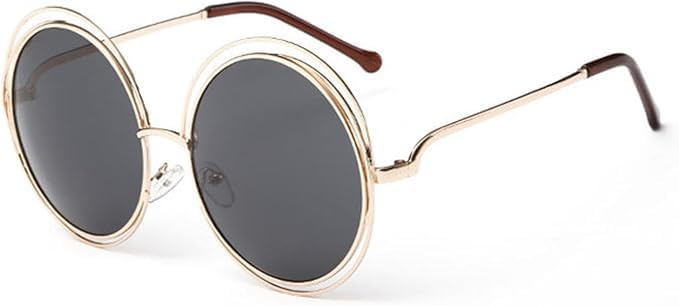 

Солнцезащитные очки с защитой от УФ-излучения UV400 для женщин и мужчин | Большая круглая оправа из сплава с полым каркасом | для занятий спортом на открытом воздухе QWBSER, 2