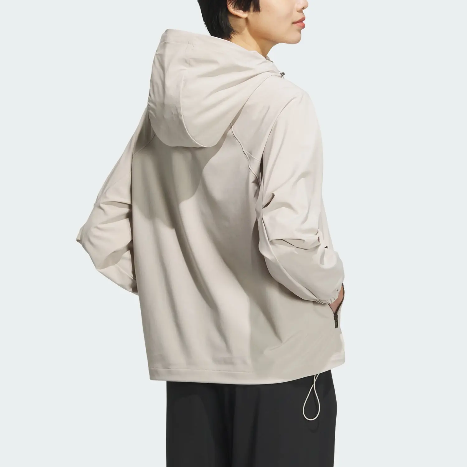 Adidas Технологичная тканая куртка женская светло-коричневая, Light Umber — фото 4