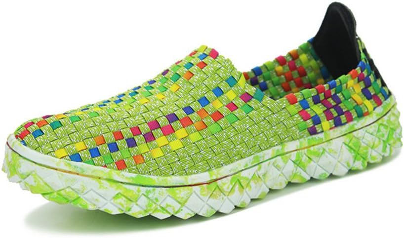 

Кроссовки BIFINI унисекс для прогулок, удобные, дышащие, плетеные, без шнурков, на плоской подошве, зеленый