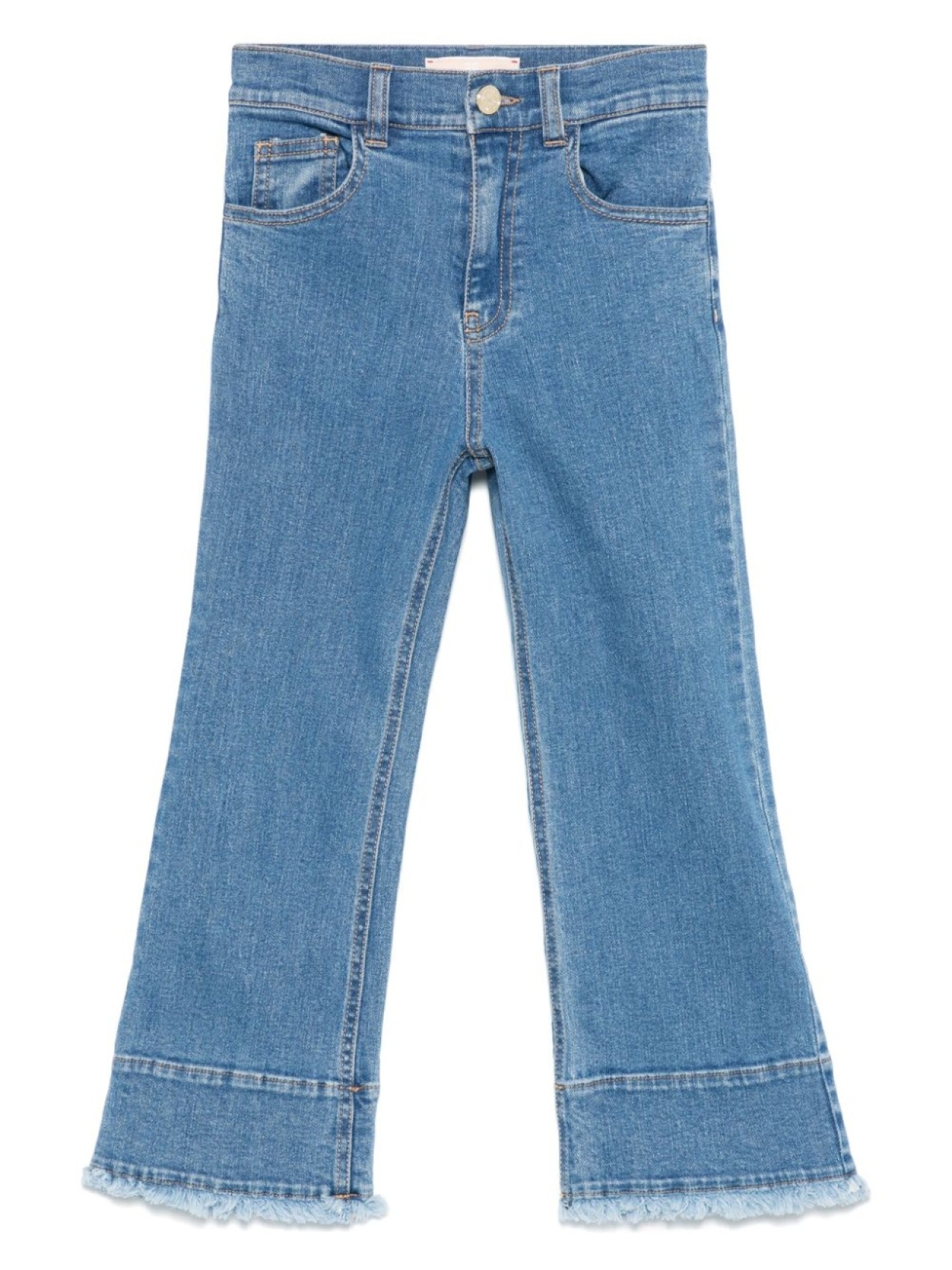 

Elisabetta Franchi La Mia Bambina джинсы с бахромой, синий