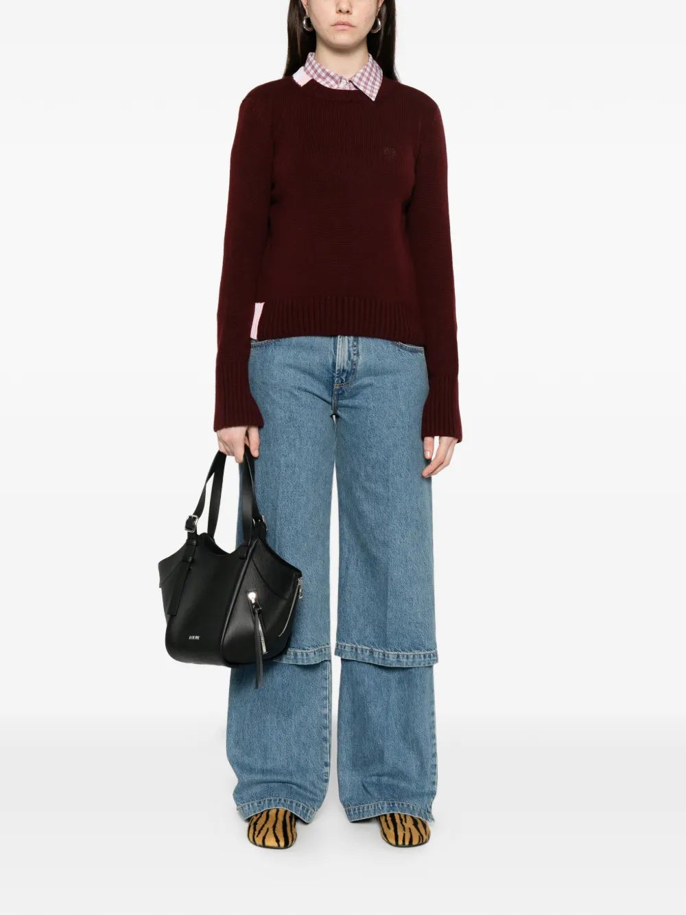 Свитер с круглым вырезом Loewe, красный — фото 2