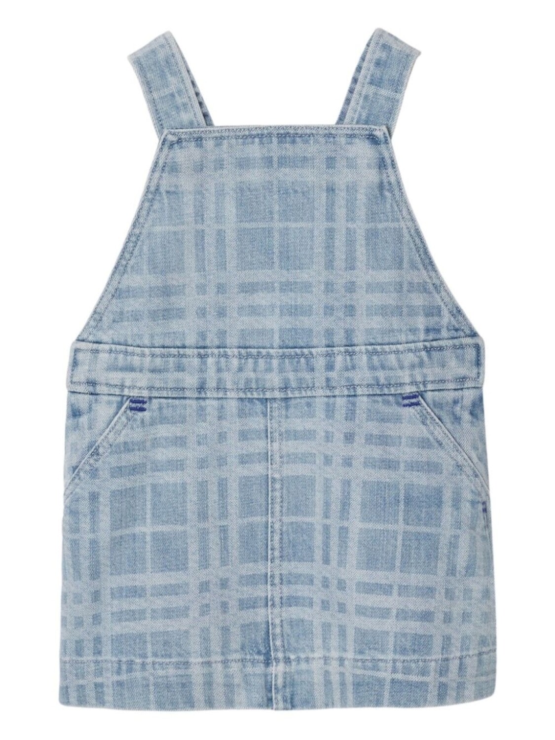 

Burberry Kids Check Denim Pinafore Dress, синий
