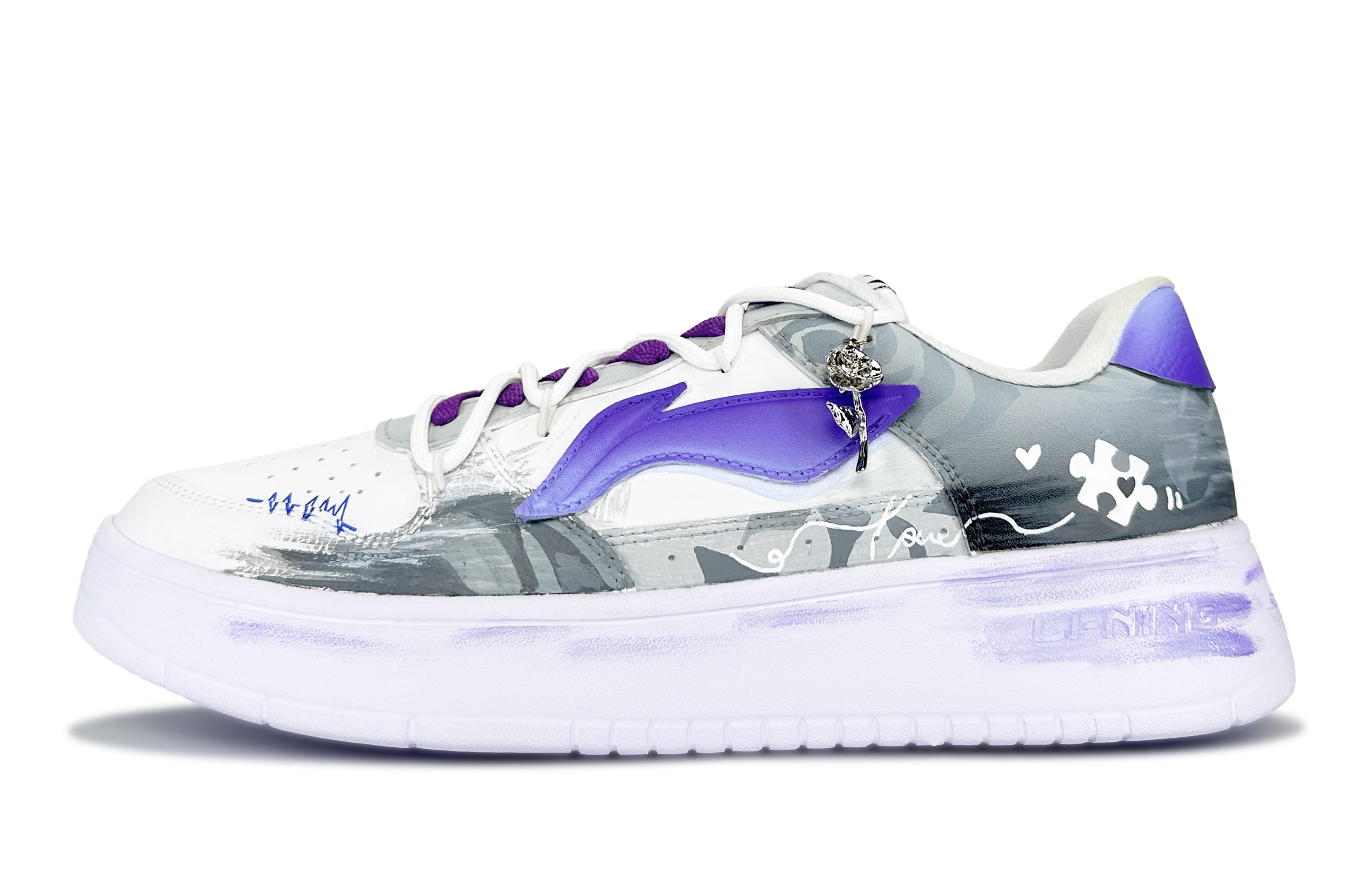 

Li-Ning Floating Boat Whisper Dream Starry Sky кроссовки для скейтбординга с амортизацией и противоскользящей подошвой, низкие, унисекс, цвет Dream Purple