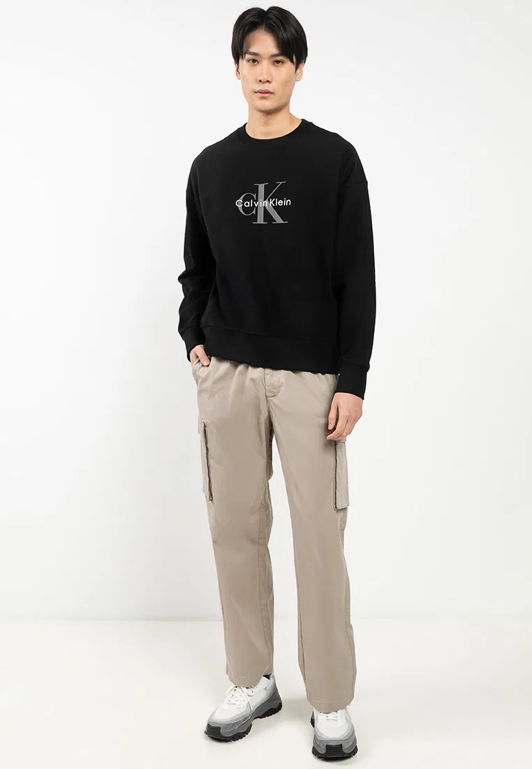 Толстовка, премиум махровая с монолого, Monologo, Premium Calvin Klein, черный — фото 4