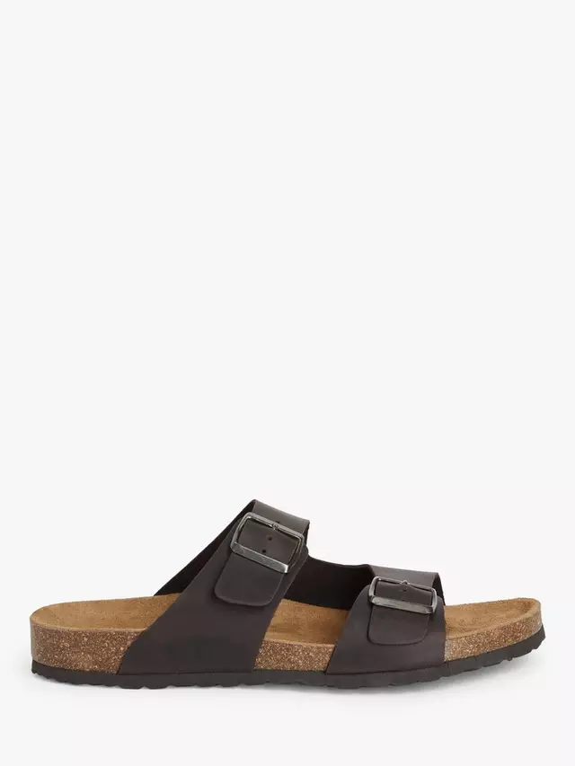 

Сандалии John Lewis Two Strap Footbed Leather, цвет maroon