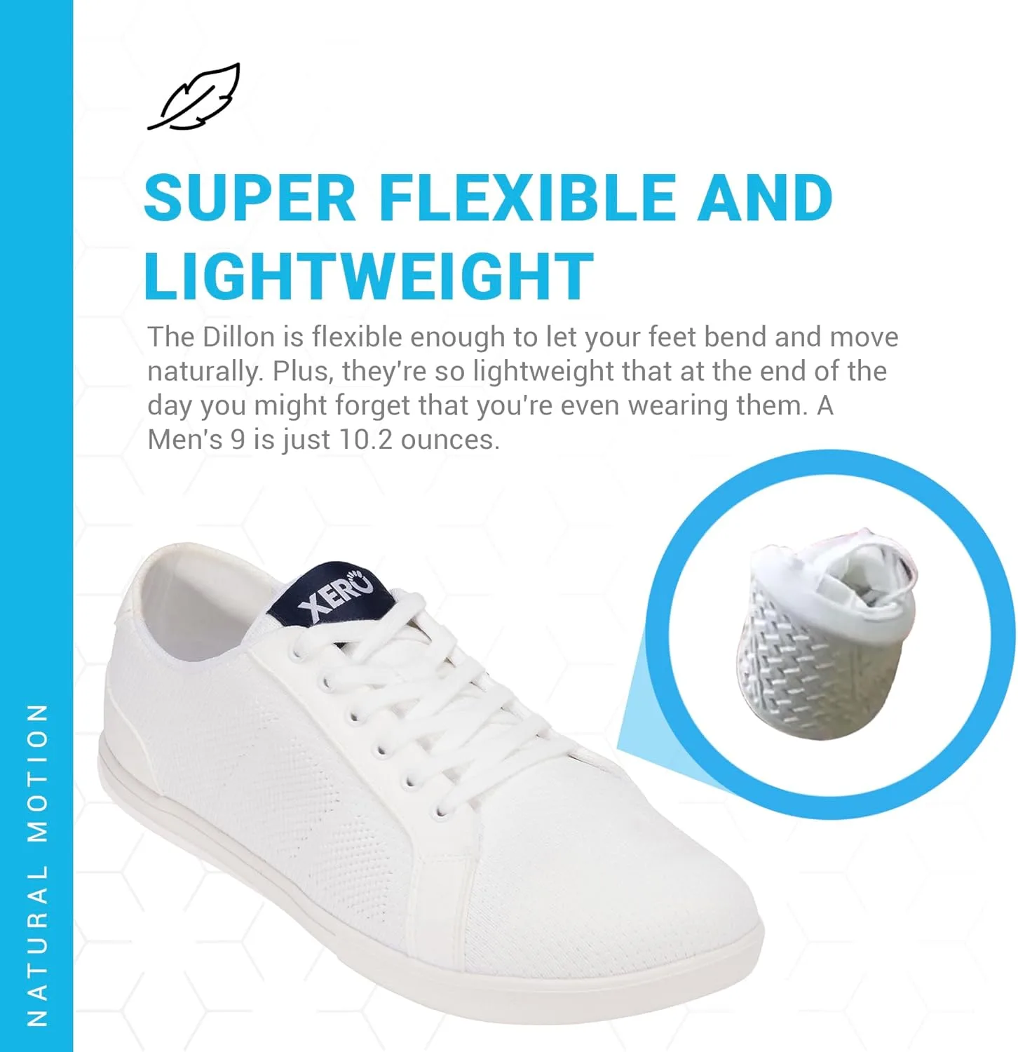 Мужские повседневные кроссовки Xero Shoes Dillon из парусины - легкая, дышащая обувь для мужчин, белый — фото 3