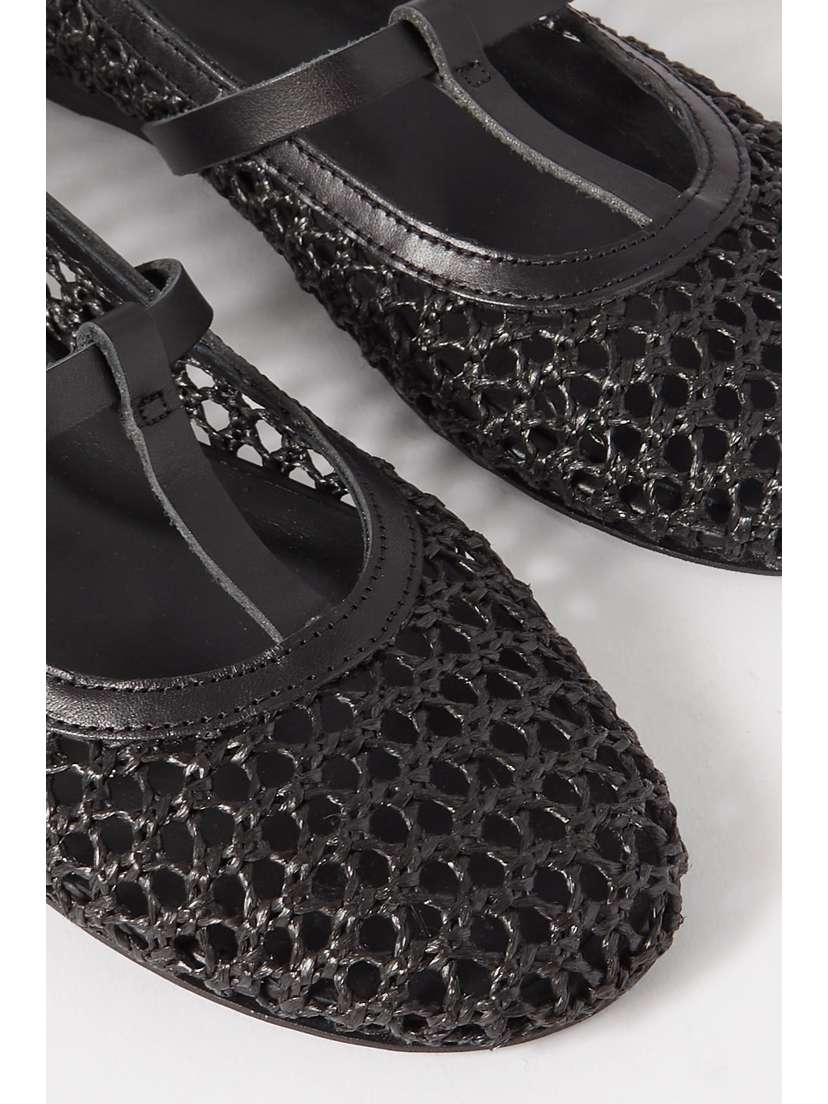 Балетки Aerati из плетеной рафии с кожаной отделкой Ancient Greek Sandals, черный — фото 4
