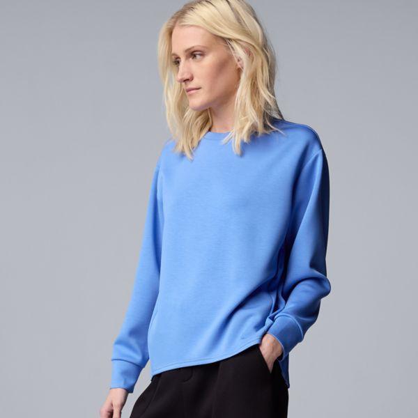 

Женский комбинированный плиссированный свитшот из скуба Simply Vera Vera Wang, цвет ultramarine