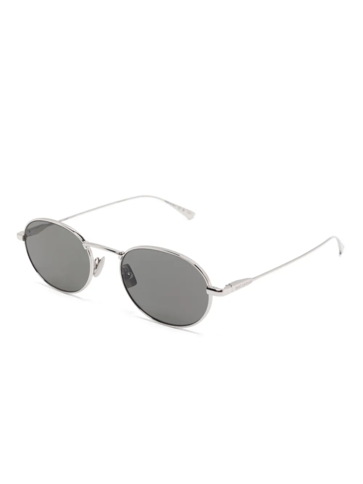 Saint Laurent Eyewear солнцезащитные очки в овальной оправе, серебристый — фото 2