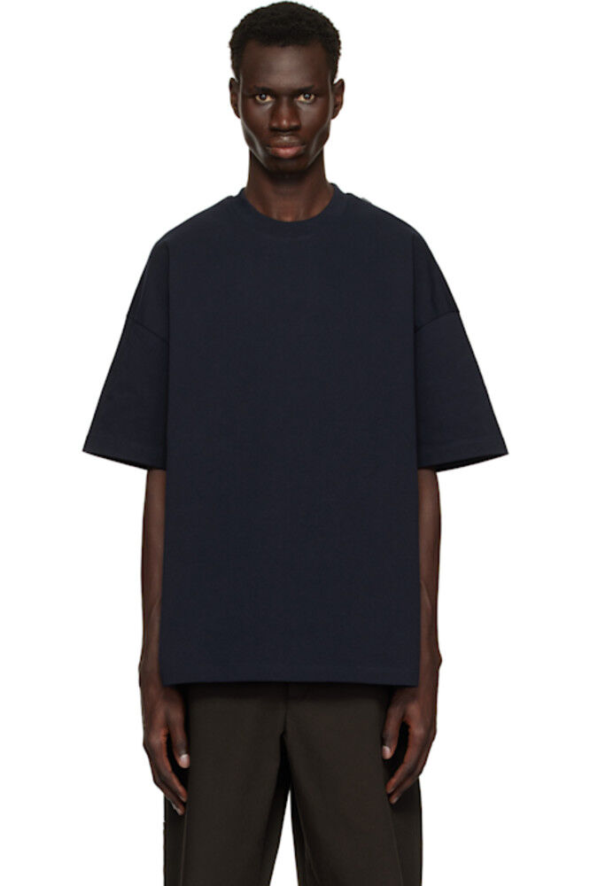 

Футболка с логотипом и флагом ВМС на плече Jil Sander