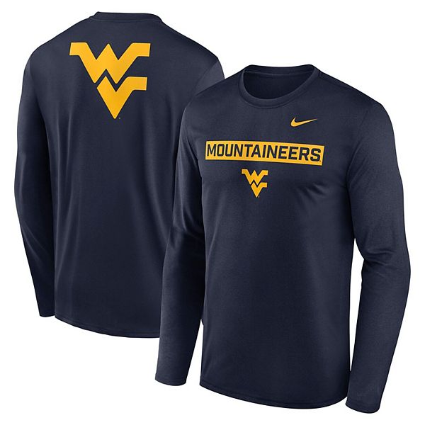 Мужская футболка с длинным рукавом navy west virginia mountaineers primetime campus 2-hit legend Nike — фото 2