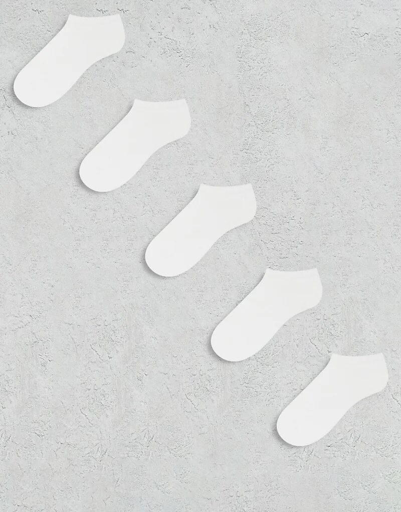 

ASOS DESIGN 5 пар спортивных носков белого цвета