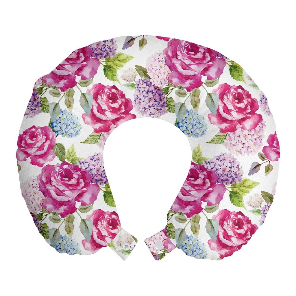 

ABAKUHAUS Shabby Flora дорожная подушка для шеи, акварельная лаванда, дорожная вещь из пенопласта для самолета и автомобиля, 30x30 см, светло-зеленый розовый