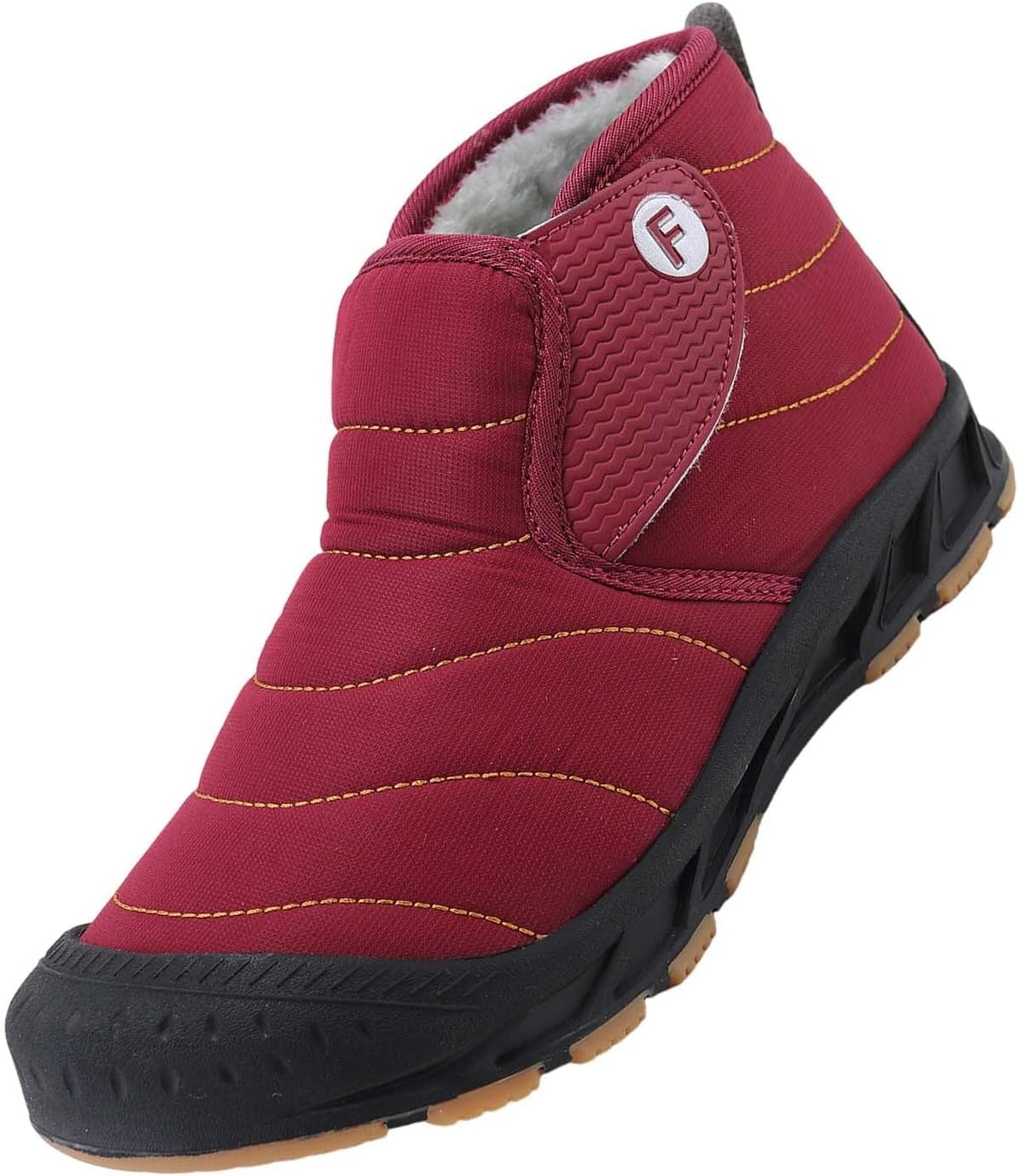 

Женские и мужские зимние ботинки для снега, слипоны на щиколотку, противоскользящие, водостойкие, полностью с меховой подкладкой, для улицы Generic, винный