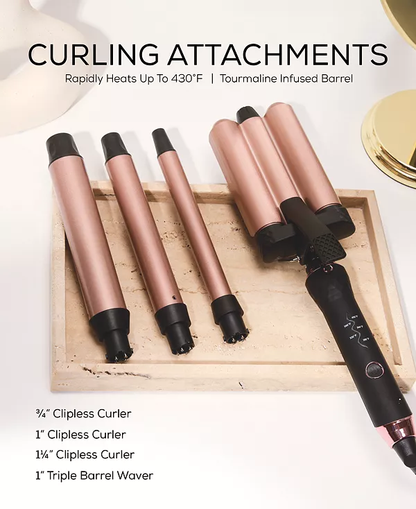 Набор сменных бигуди без зажимов 4-в-1 Sutra Beauty, rose gold/black — фото 2