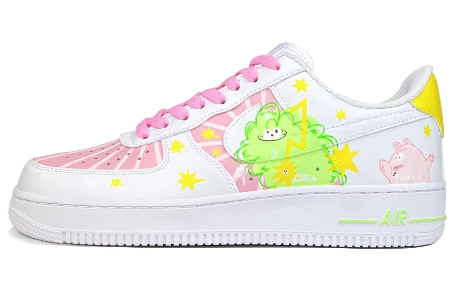 

Кроссовки Nike Air Force 1 Skateboard Shoes Women's Mid-Top Pink White/Green