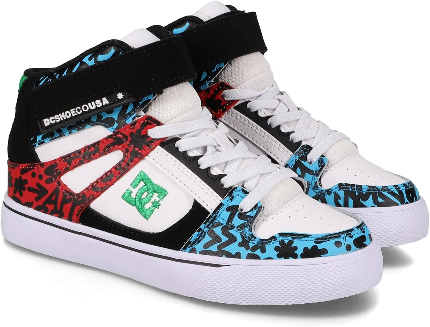 Кроссовки для скейтбординга DC Pure HIGH-TOP EV, синий/красный/белый