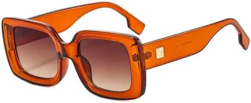 

Модные квадратные солнцезащитные очки для женщин, защита от УФ-излучения UV400, ретро-стиль с заклепками, трендовые солнцезащитные очки для мужчин MTZJH, Tea Tea Gradient