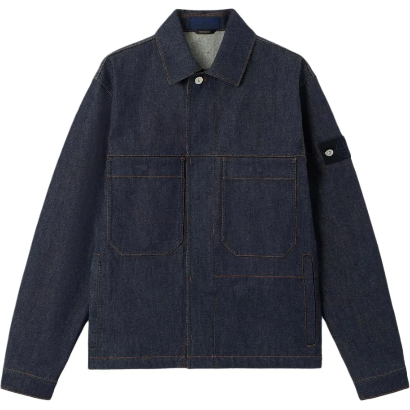 Куртка-рубашка с нашивкой Compass-badge STONE ISLAND, Dark Indigo