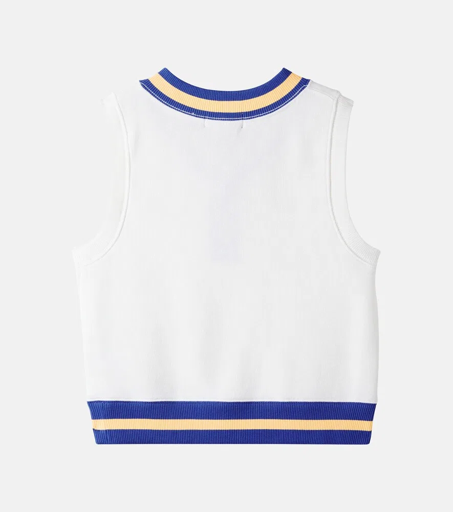 Жилет из хлопкового флиса Polo Ralph Lauren Kids, белый — фото 2