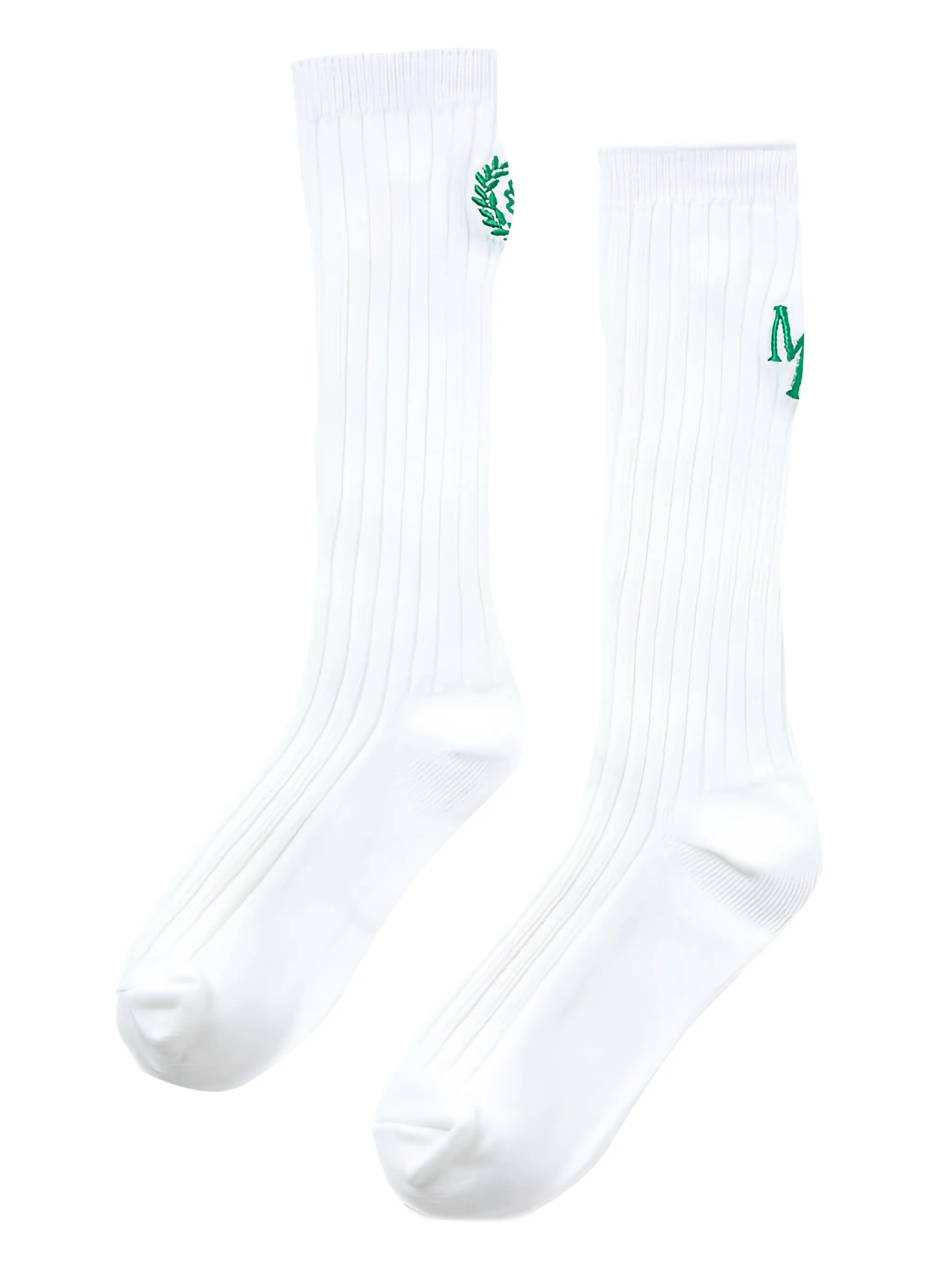 

Носки в рубчик с вышитым логотипом Mardi Mercredi Les Petites, белый