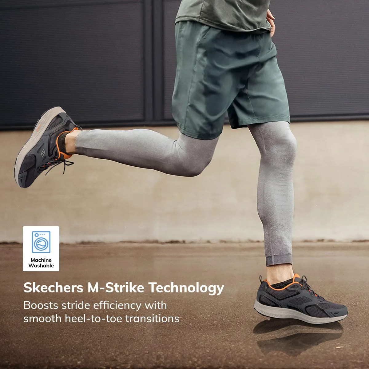 

Мужские кроссовки Skechers Go Run Consistent - для бега и ходьбы, серый/оранжевый