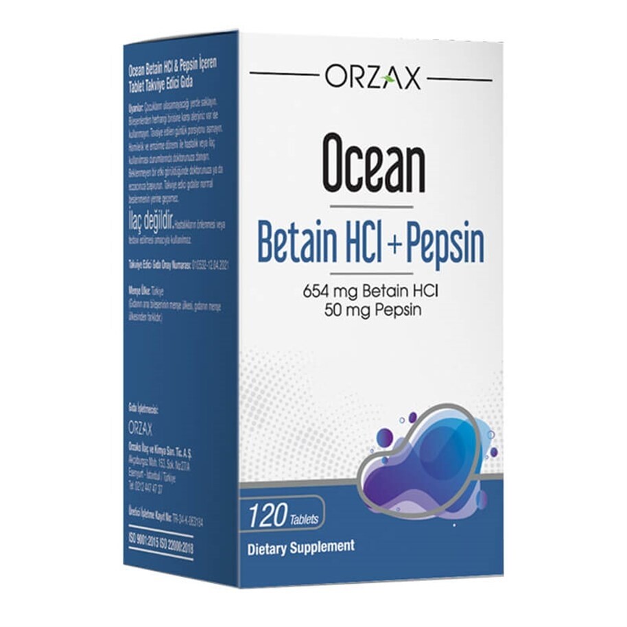 

Ocean Betaine HCl + пепсин 120 таблеток ORZAX