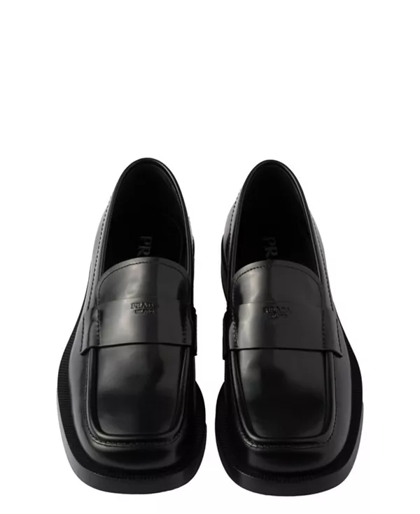 Мужские лоферы из матовой кожи Prada, черный — фото 2
