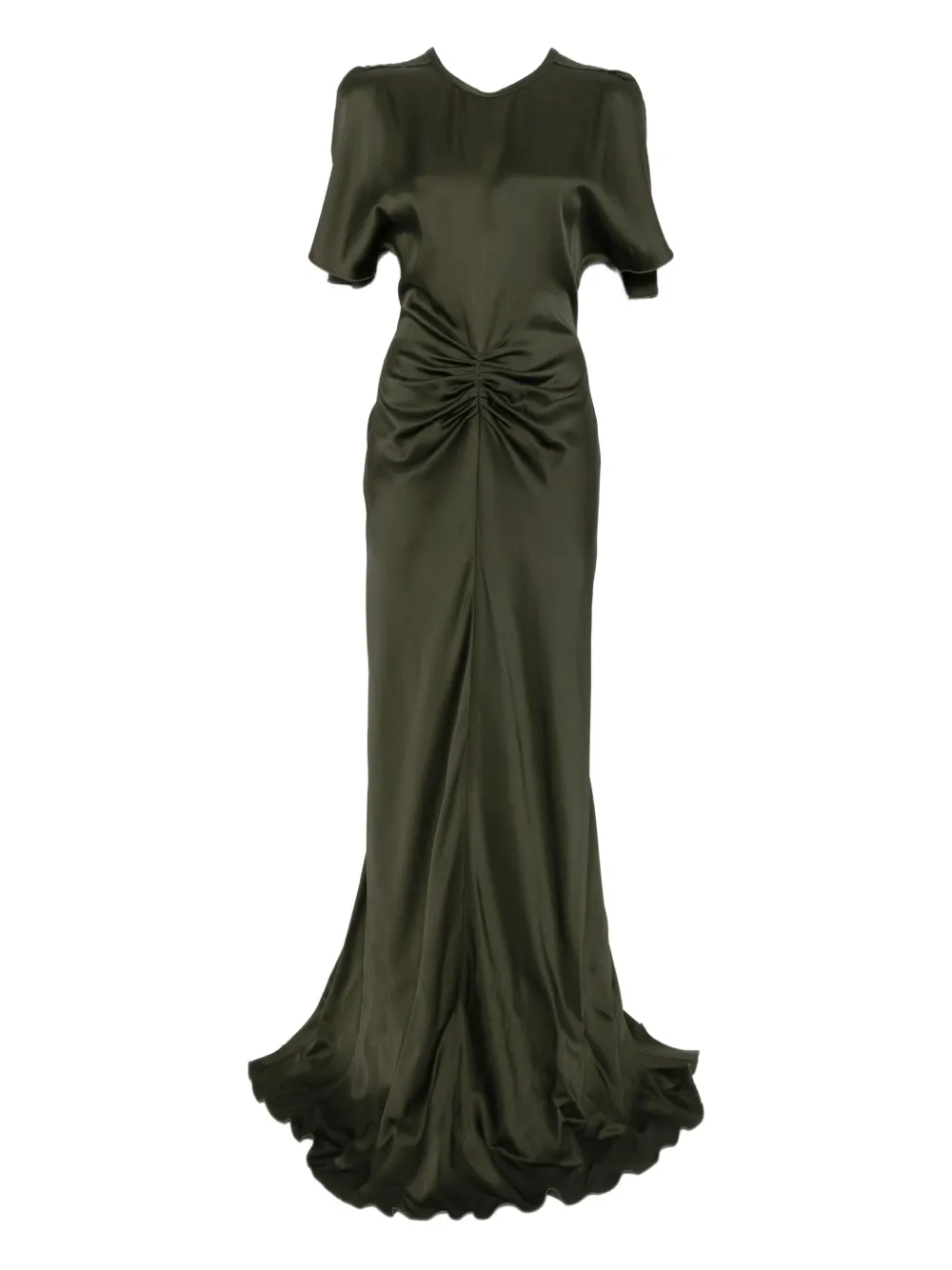 

Платье Bella с драпировкой и короткими рукавами VICTORIA BECKHAM, зеленый