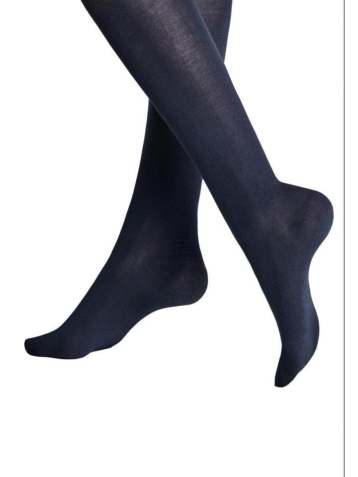 

Hudson Высокие носки Relax Light с не сдавливающим поясом, темно-синего цвета