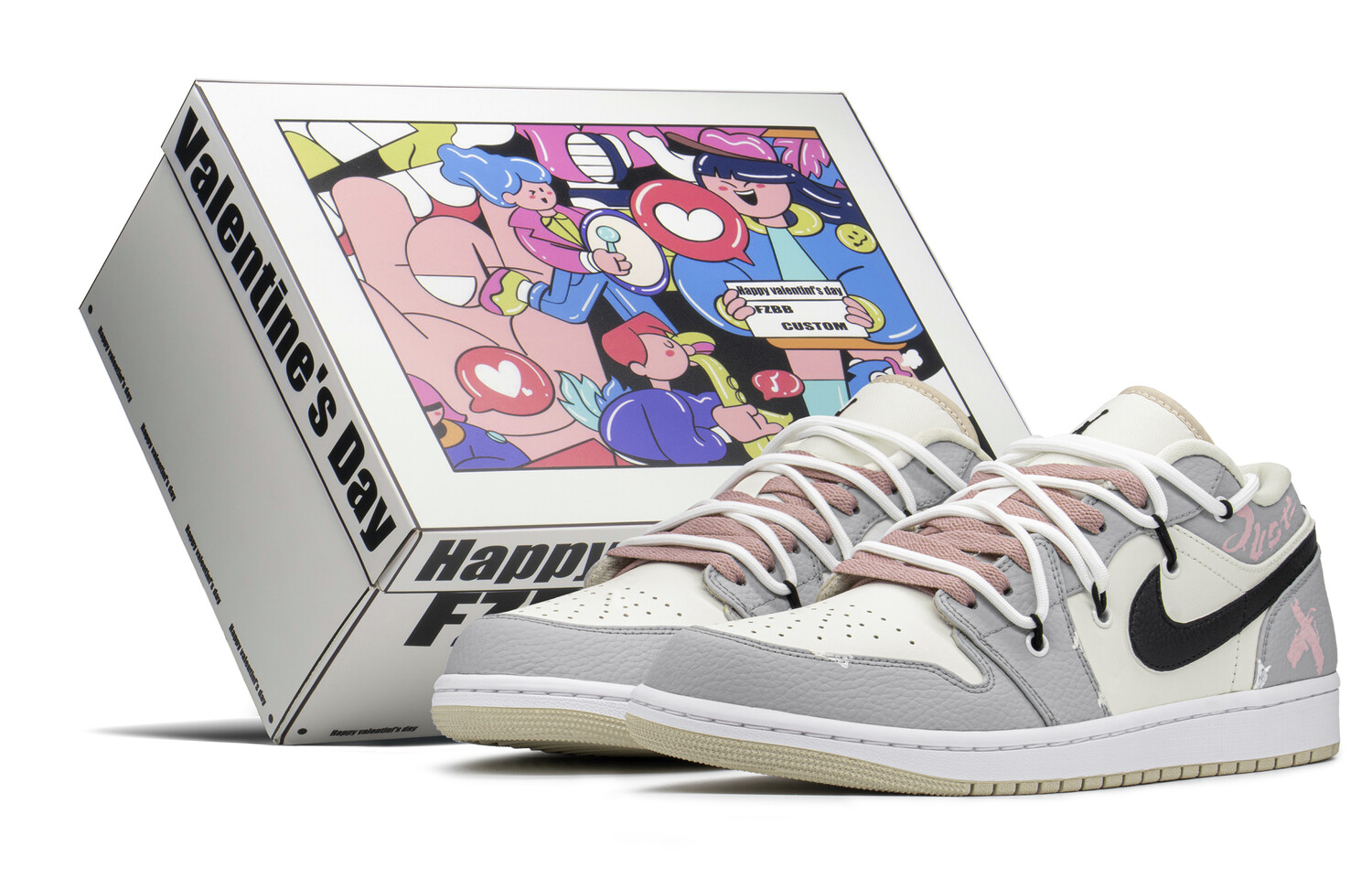 

Кроссовки Air Jordan 1 Vintage Basketball Shoes Men Low-Top Black/white/gray/meat Powder