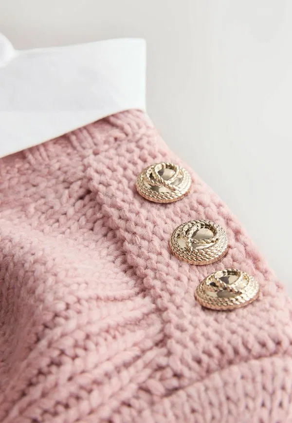 Джемпер с v-образным вырезом стандартного кроя Next, Blush Pink — фото 2