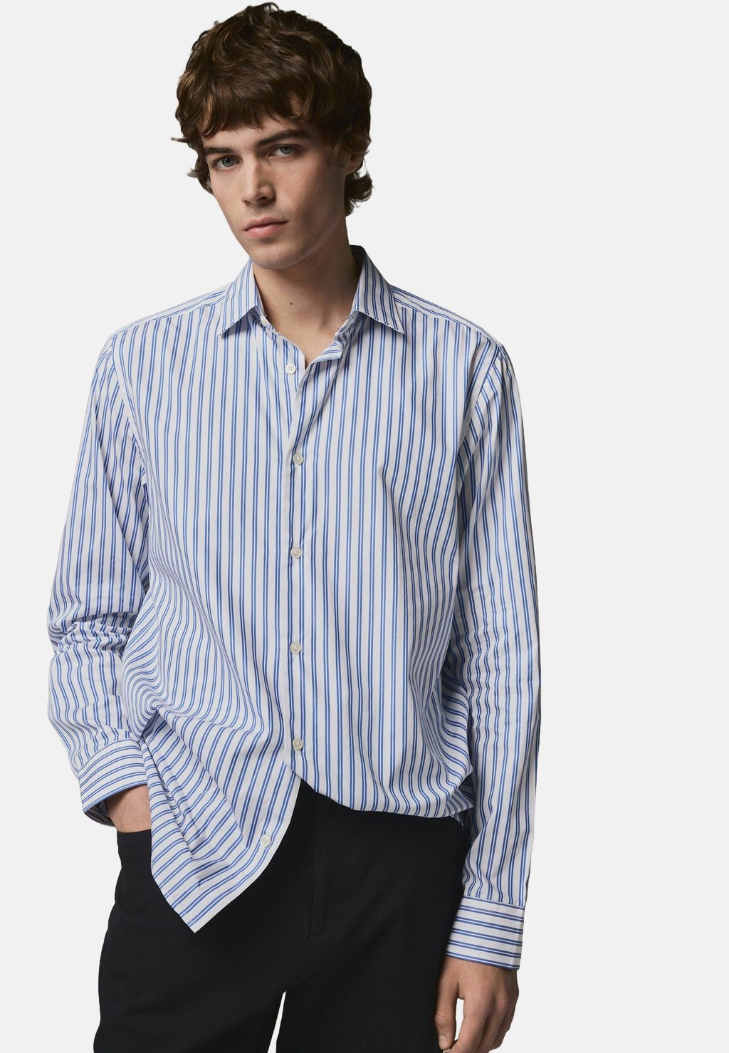 

Рубашка REGULAR FIT - STRIPE WITH CUT AWAY COLLAR Next, синий