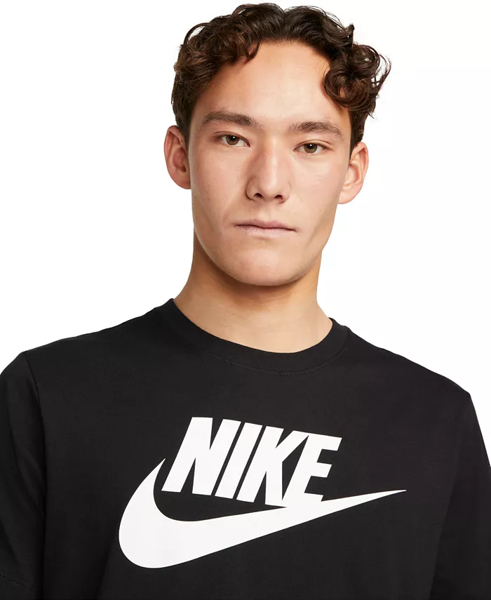 Мужская футболка с логотипом для спорта Nike, черный — фото 2