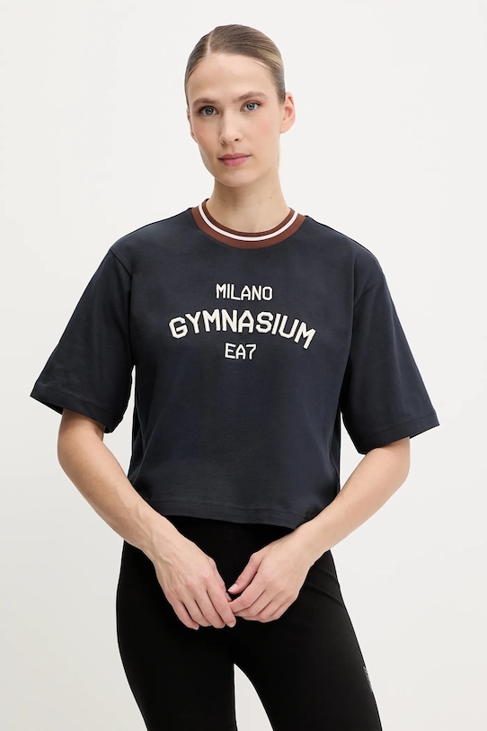 

Хлопковая футболка Ea7 Emporio Armani, темно-синий