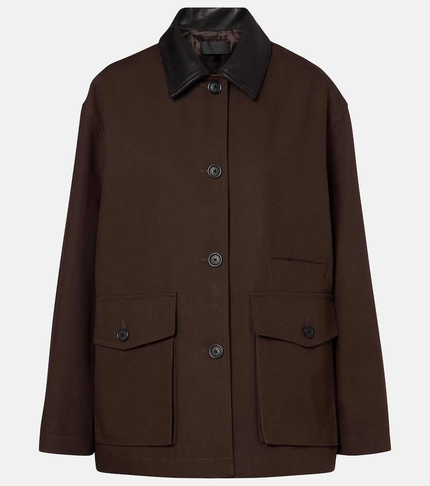 

Хлопковая куртка с кожаными вставками Nili Lotan, Brown