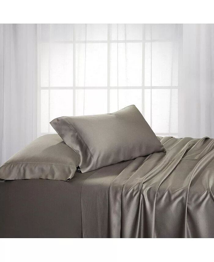 

Комплект постельного белья из вискозы из бамбука и хлопка, Split King Egyptian Linens, серый