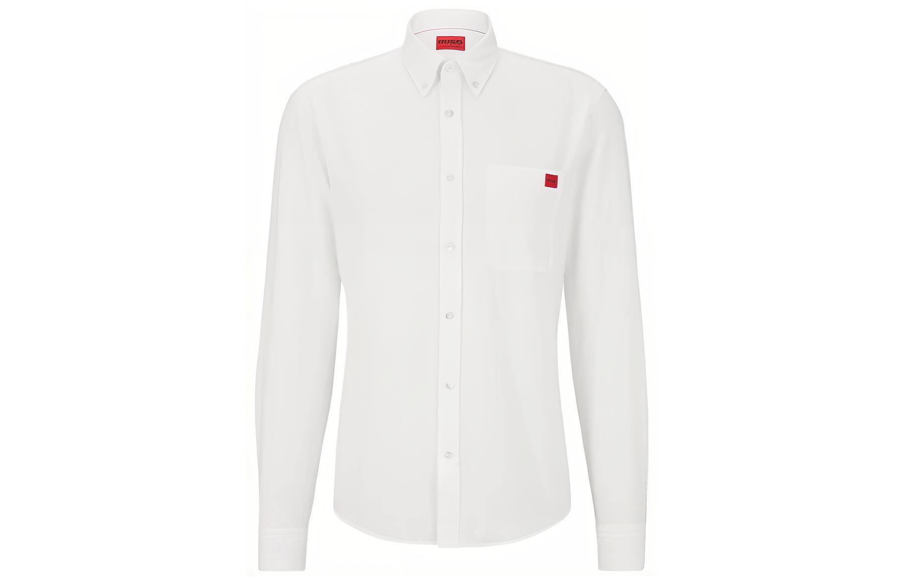 

Рубашка Slim Fit на пуговицах HUGO BOSS, белый