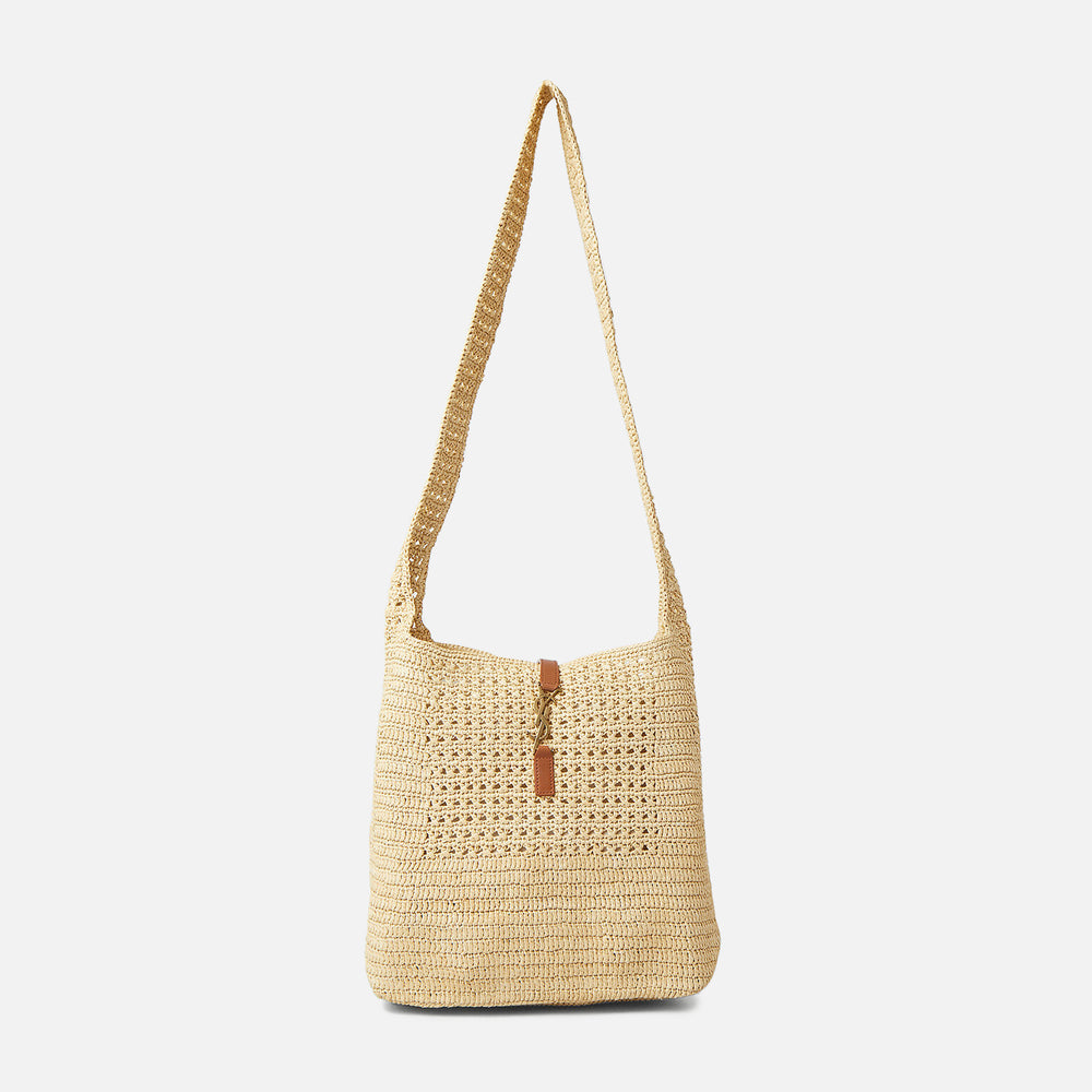 

Сумка Saint Laurent YSL Fantaisie Raffia Crochet Hobo, цвет Natural