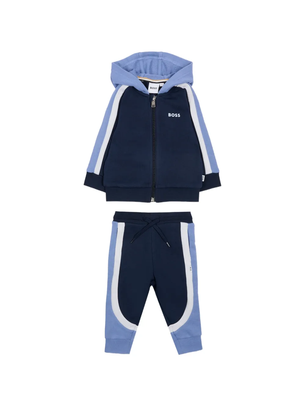 

Полосатый спортивный костюм Boss Kidswear, синий