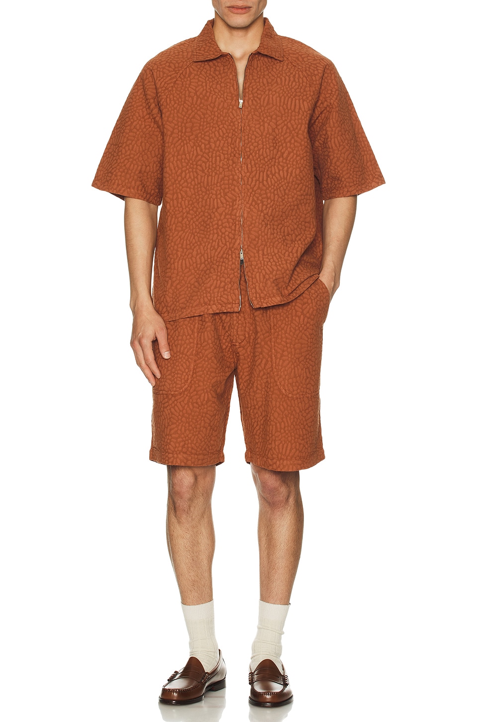 

Терракотовая рубашка с молнией Turleo Zack Oas, Red