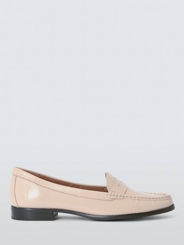 Пенни лоферы из лаковой кожи John Lewis, Beige