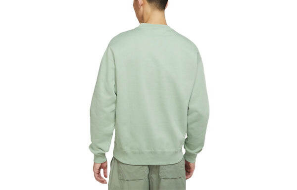 Толстовка Men's Nike Lab Fleece Crew Solid Color Plush Stay Warm Sports Round Neck Pullover Light Green, зеленый — фото 2