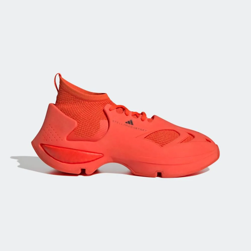 Мужские кроссовки Adidas Stella McCartney спортивного стиля на шнуровке - черные, оранжевый/черный — фото 4
